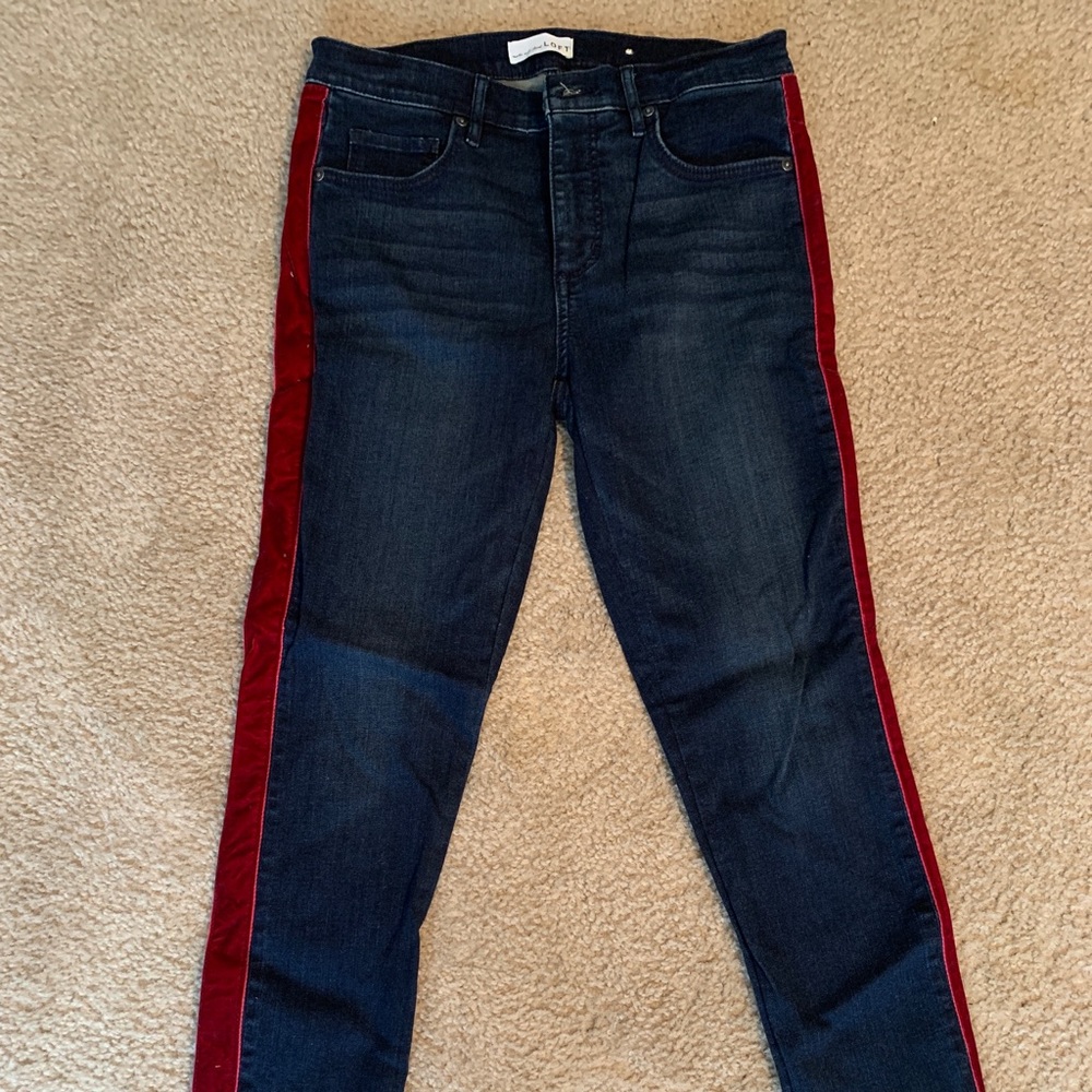 SALE EUC LOFT skinny jeans velvet stripe side 27 4
